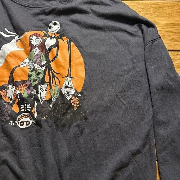 Disney Nightmare before Christmas large pullover gray Halloween - Picture 2 of 6